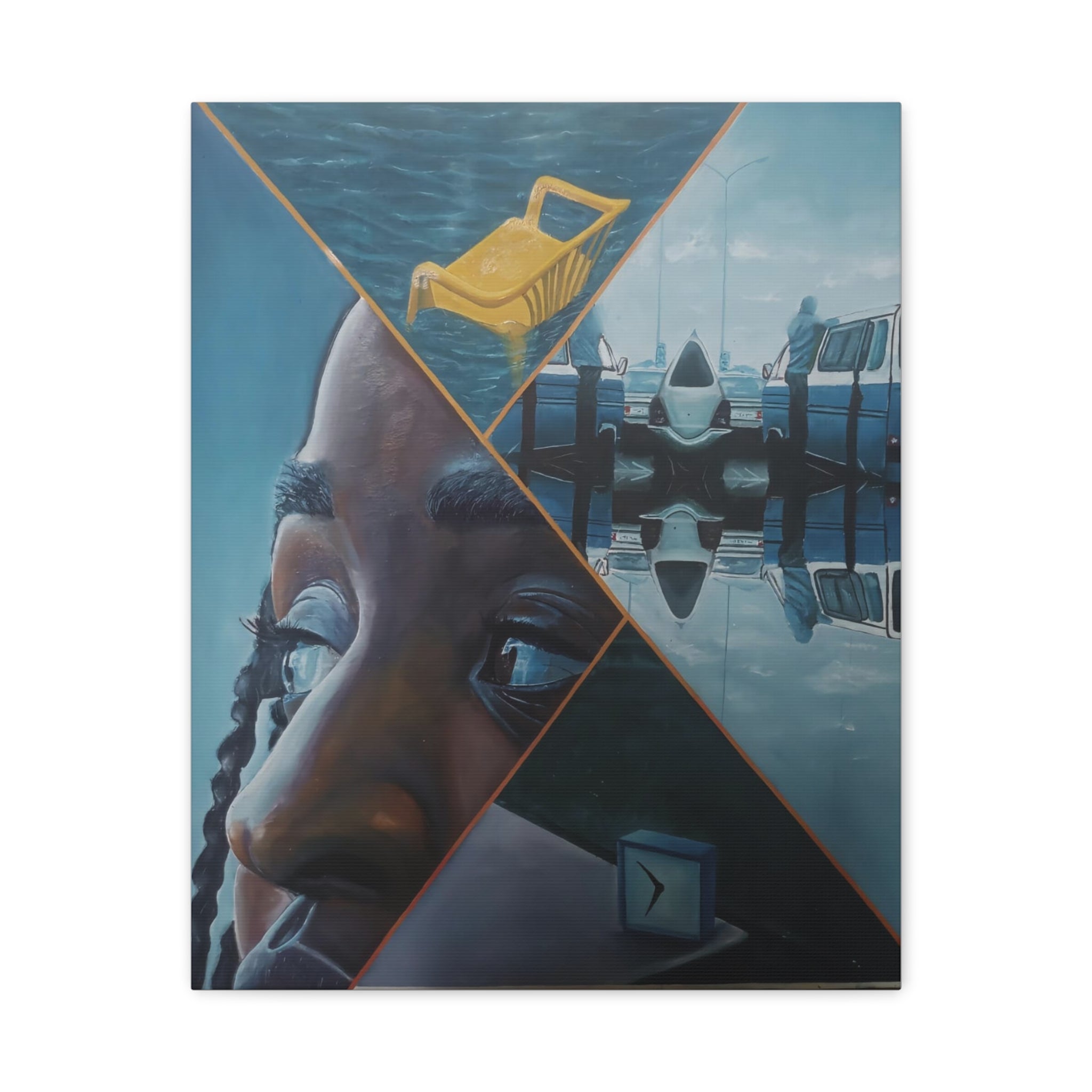 Anticipation Mirror Image of Waiting By Daniel Tesfaye Artistic Canvas Wall Art, Abstract Home Decor, Unique Gift, Modern Art, Living Room Decoration