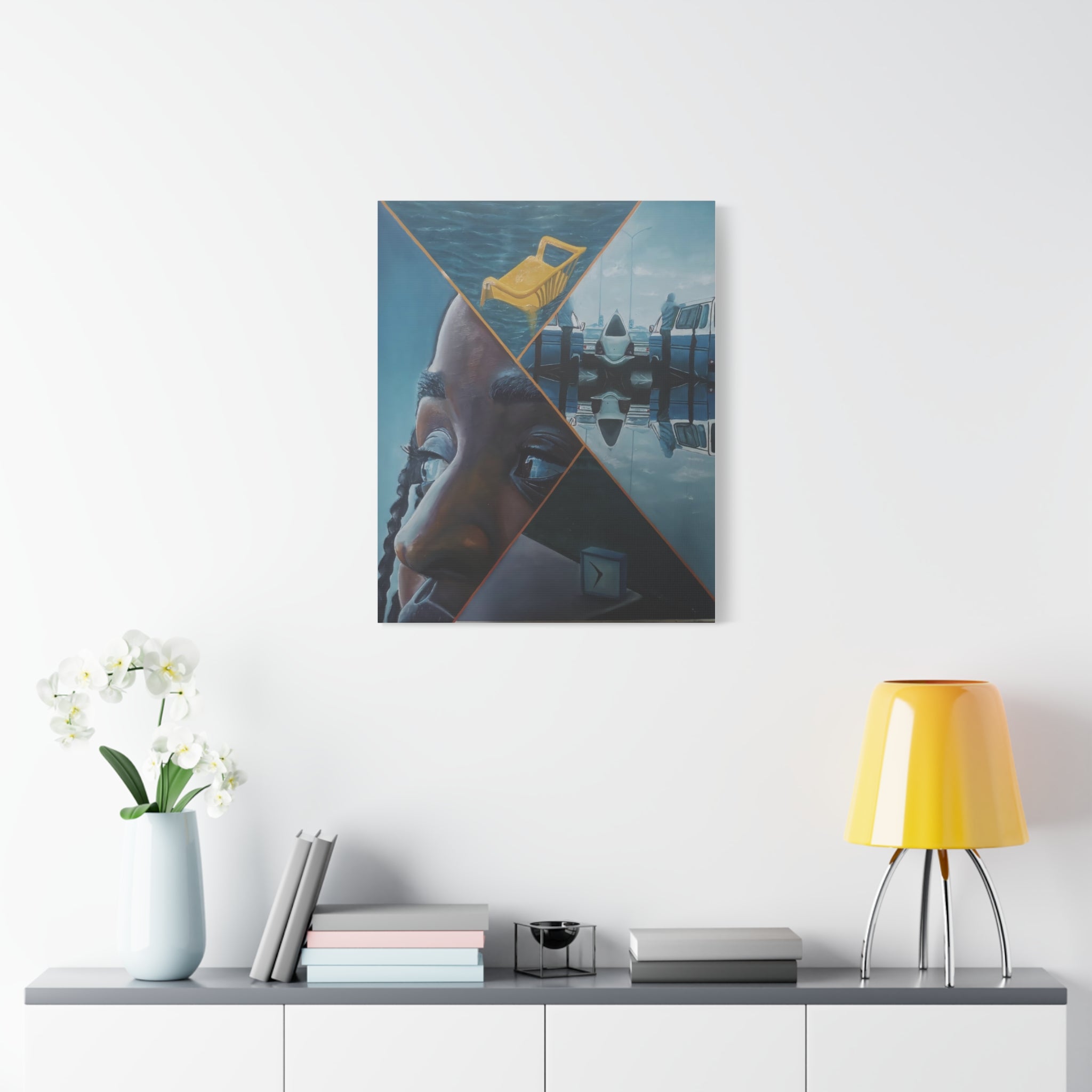 Anticipation Mirror Image of Waiting By Daniel Tesfaye Artistic Canvas Wall Art, Abstract Home Decor, Unique Gift, Modern Art, Living Room Decoration