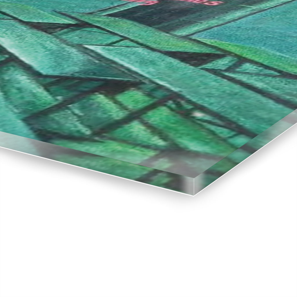 "We bloom within the blur of life" By Daniel Tesfaye Surreal Nightscape Acrylic Print — Moody Portrait & Floral Window Scene (French Cleat)