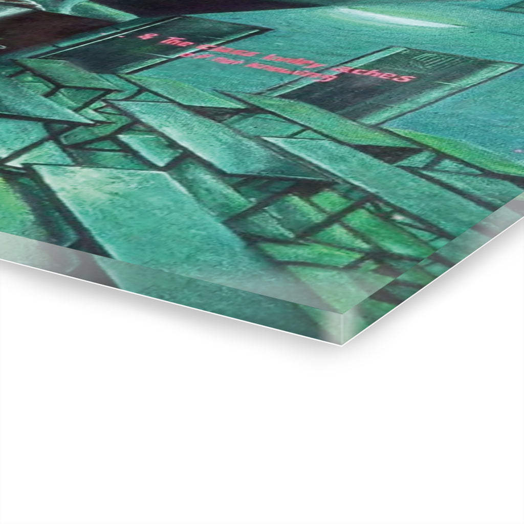 "We bloom within the blur of life" By Daniel Tesfaye Surreal Nightscape Acrylic Print — Moody Portrait & Floral Window Scene (French Cleat)