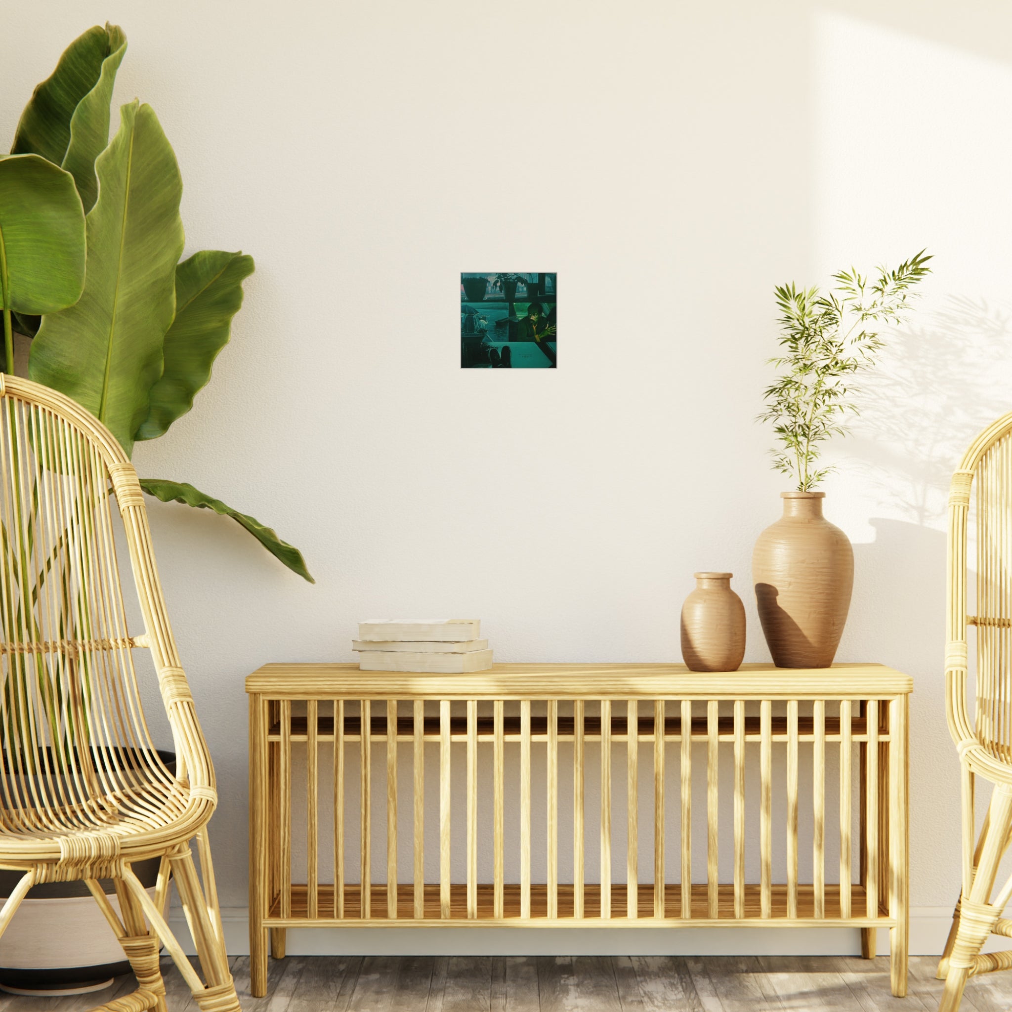 "Letting go is not passive, it's a form of trust" By Daniel Tesfaye Moody Window Scene Foam Board Print — Atmospheric Green Urban Art